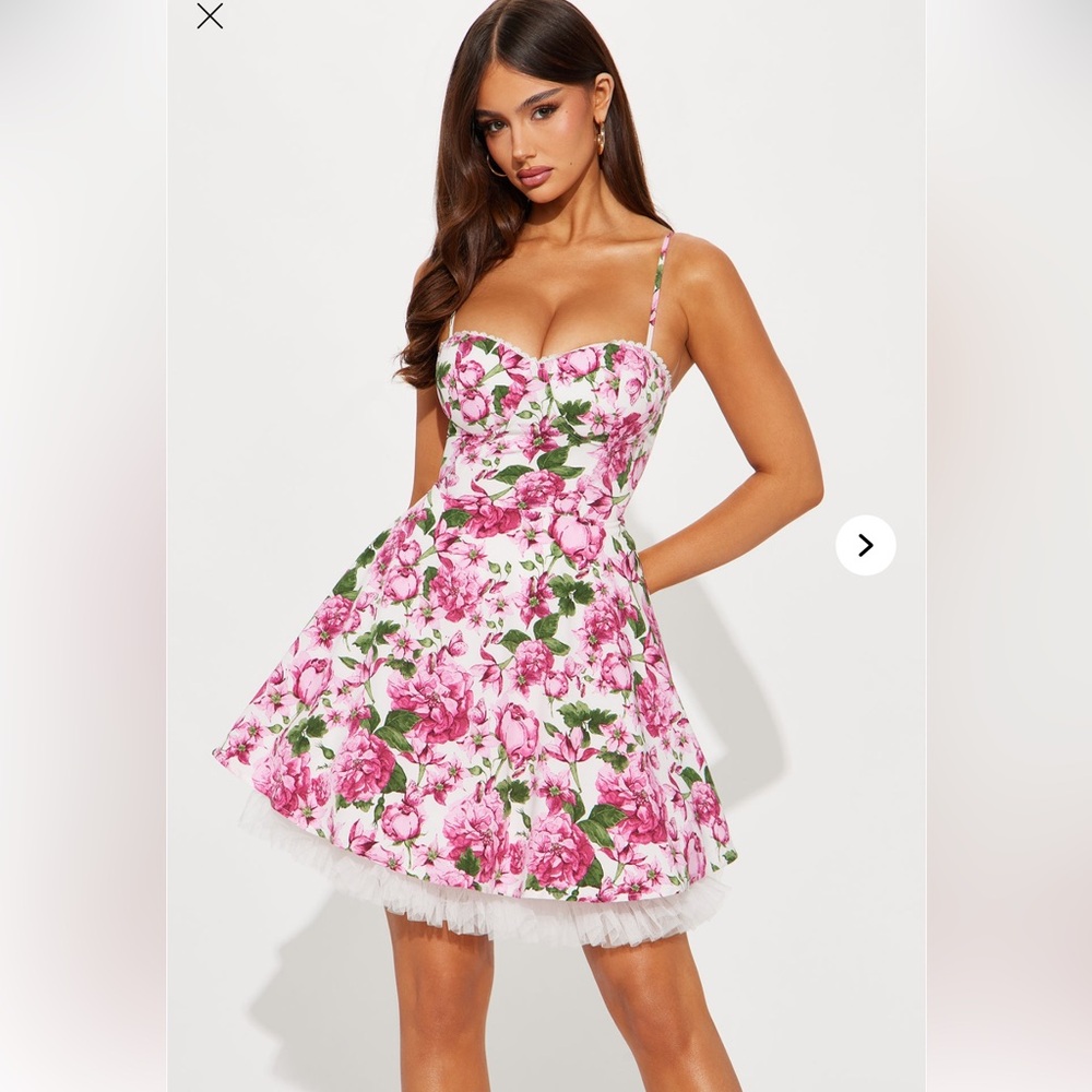 Fashion Nova Pink Floral Mini Dress